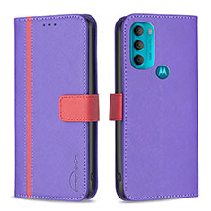 Handytasche Stand Schutzhülle Flip Leder Hülle B04F für Motorola Moto G71 5G Violett