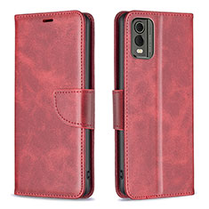 Handytasche Stand Schutzhülle Flip Leder Hülle B04F für Nokia C210 Rot