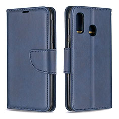 Handytasche Stand Schutzhülle Flip Leder Hülle B04F für Samsung Galaxy A40 Blau