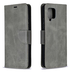 Handytasche Stand Schutzhülle Flip Leder Hülle B04F für Samsung Galaxy A42 5G Grau