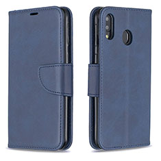 Handytasche Stand Schutzhülle Flip Leder Hülle B04F für Samsung Galaxy M20 Blau