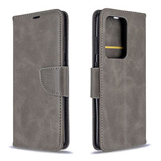 Handytasche Stand Schutzhülle Flip Leder Hülle B04F für Samsung Galaxy S20 Plus Grau