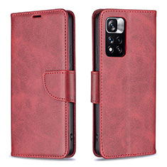 Handytasche Stand Schutzhülle Flip Leder Hülle B04F für Xiaomi Mi 11i 5G (2022) Rot