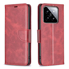 Handytasche Stand Schutzhülle Flip Leder Hülle B04F für Xiaomi Mi 14 5G Rot