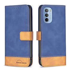 Handytasche Stand Schutzhülle Flip Leder Hülle B05F für Motorola Moto G31 Blau