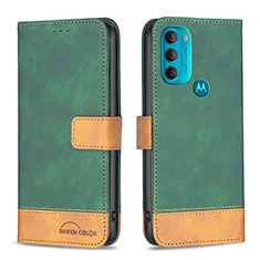 Handytasche Stand Schutzhülle Flip Leder Hülle B05F für Motorola Moto G71 5G Grün