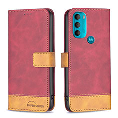 Handytasche Stand Schutzhülle Flip Leder Hülle B05F für Motorola Moto G71 5G Rot