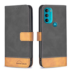 Handytasche Stand Schutzhülle Flip Leder Hülle B05F für Motorola Moto G71 5G Schwarz