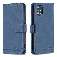 Handytasche Stand Schutzhülle Flip Leder Hülle B05F für Samsung Galaxy A51 4G Blau
