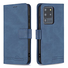 Handytasche Stand Schutzhülle Flip Leder Hülle B05F für Samsung Galaxy S20 Ultra 5G Blau