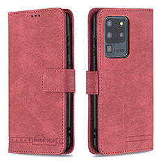 Handytasche Stand Schutzhülle Flip Leder Hülle B05F für Samsung Galaxy S20 Ultra Rot