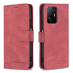 Handytasche Stand Schutzhülle Flip Leder Hülle B05F für Xiaomi Mi 11T Pro 5G Rot
