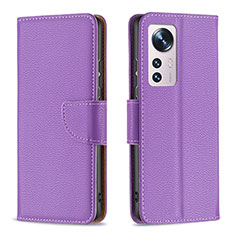 Handytasche Stand Schutzhülle Flip Leder Hülle B05F für Xiaomi Mi 12 Pro 5G Violett