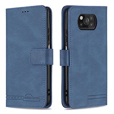 Handytasche Stand Schutzhülle Flip Leder Hülle B05F für Xiaomi Poco X3 NFC Blau