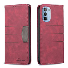 Handytasche Stand Schutzhülle Flip Leder Hülle B06F für Motorola Moto G31 Rot