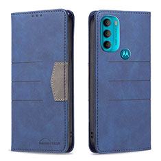 Handytasche Stand Schutzhülle Flip Leder Hülle B06F für Motorola Moto G71 5G Blau