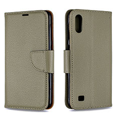Handytasche Stand Schutzhülle Flip Leder Hülle B06F für Samsung Galaxy A10 Grau