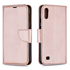 Handytasche Stand Schutzhülle Flip Leder Hülle B06F für Samsung Galaxy A10 Rosegold