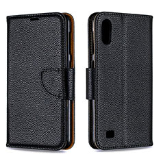 Handytasche Stand Schutzhülle Flip Leder Hülle B06F für Samsung Galaxy A10 Schwarz