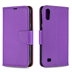 Handytasche Stand Schutzhülle Flip Leder Hülle B06F für Samsung Galaxy A10 Violett