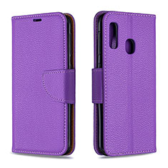 Handytasche Stand Schutzhülle Flip Leder Hülle B06F für Samsung Galaxy A20e Violett