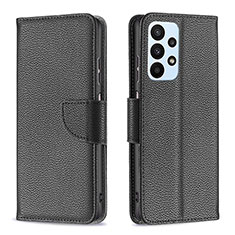 Handytasche Stand Schutzhülle Flip Leder Hülle B06F für Samsung Galaxy A23 5G Schwarz