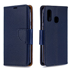 Handytasche Stand Schutzhülle Flip Leder Hülle B06F für Samsung Galaxy A40 Blau