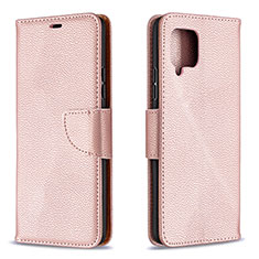 Handytasche Stand Schutzhülle Flip Leder Hülle B06F für Samsung Galaxy A42 5G Rosegold