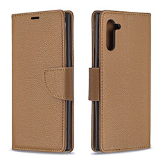 Handytasche Stand Schutzhülle Flip Leder Hülle B06F für Samsung Galaxy Note 10 5G Braun