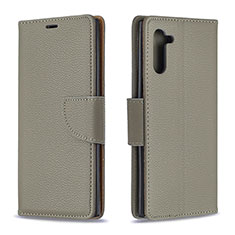 Handytasche Stand Schutzhülle Flip Leder Hülle B06F für Samsung Galaxy Note 10 5G Grau