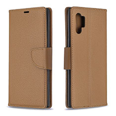 Handytasche Stand Schutzhülle Flip Leder Hülle B06F für Samsung Galaxy Note 10 Plus 5G Braun