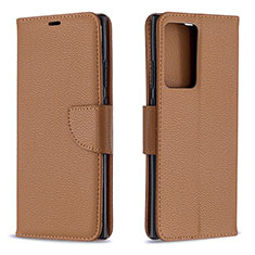 Handytasche Stand Schutzhülle Flip Leder Hülle B06F für Samsung Galaxy Note 20 Ultra 5G Braun