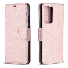 Handytasche Stand Schutzhülle Flip Leder Hülle B06F für Samsung Galaxy Note 20 Ultra 5G Rosegold