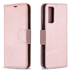 Handytasche Stand Schutzhülle Flip Leder Hülle B06F für Samsung Galaxy S20 Lite 5G Rosegold