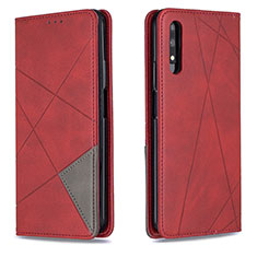 Handytasche Stand Schutzhülle Flip Leder Hülle B07F für Huawei Honor 9X Rot