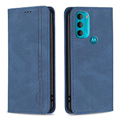 Handytasche Stand Schutzhülle Flip Leder Hülle B07F für Motorola Moto G71 5G Blau