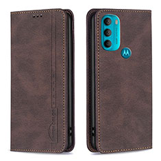 Handytasche Stand Schutzhülle Flip Leder Hülle B07F für Motorola Moto G71 5G Braun
