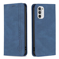 Handytasche Stand Schutzhülle Flip Leder Hülle B07F für Motorola Moto G71s 5G Blau