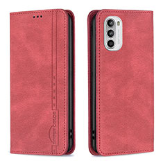 Handytasche Stand Schutzhülle Flip Leder Hülle B07F für Motorola Moto G71s 5G Rot