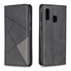 Handytasche Stand Schutzhülle Flip Leder Hülle B07F für Samsung Galaxy A20e Schwarz