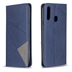 Handytasche Stand Schutzhülle Flip Leder Hülle B07F für Samsung Galaxy A20s Blau