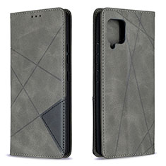 Handytasche Stand Schutzhülle Flip Leder Hülle B07F für Samsung Galaxy A42 5G Grau