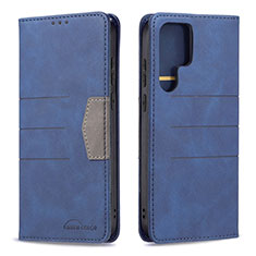 Handytasche Stand Schutzhülle Flip Leder Hülle B07F für Samsung Galaxy S21 Ultra 5G Blau