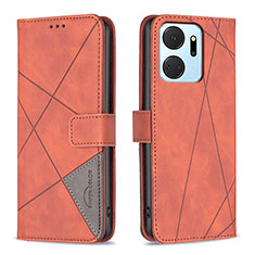 Handytasche Stand Schutzhülle Flip Leder Hülle B08F für Huawei Honor X7a Orange