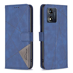 Handytasche Stand Schutzhülle Flip Leder Hülle B08F für Motorola Moto E13 Blau