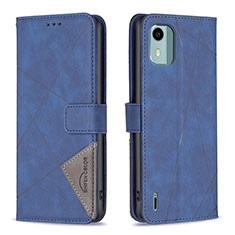 Handytasche Stand Schutzhülle Flip Leder Hülle B08F für Nokia C12 Blau