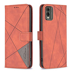 Handytasche Stand Schutzhülle Flip Leder Hülle B08F für Nokia C32 Orange