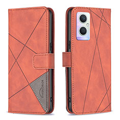 Handytasche Stand Schutzhülle Flip Leder Hülle B08F für Oppo Reno7 Lite 5G Orange