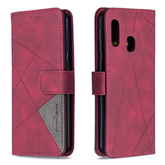 Handytasche Stand Schutzhülle Flip Leder Hülle B08F für Samsung Galaxy A20e Rot