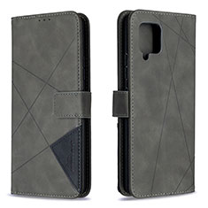 Handytasche Stand Schutzhülle Flip Leder Hülle B08F für Samsung Galaxy A42 5G Grau